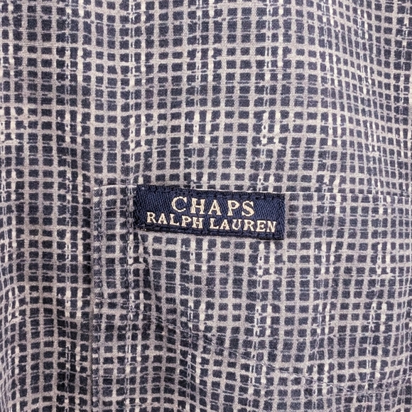 Chaps Ralph Lauren Men's Long Sleeves Shirt - Medium, 100% Cotton, Grid Pattern - Picture 3 of 7